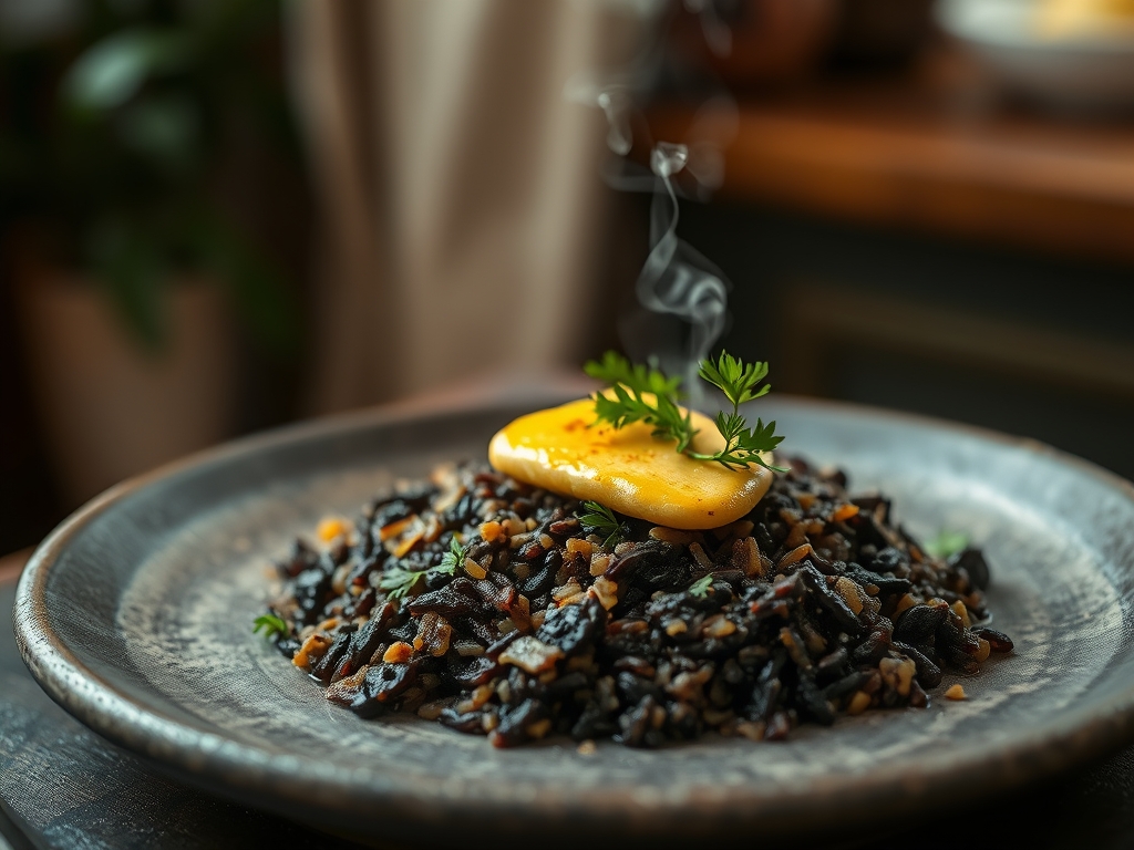 Arroz negro con sepia y alioli