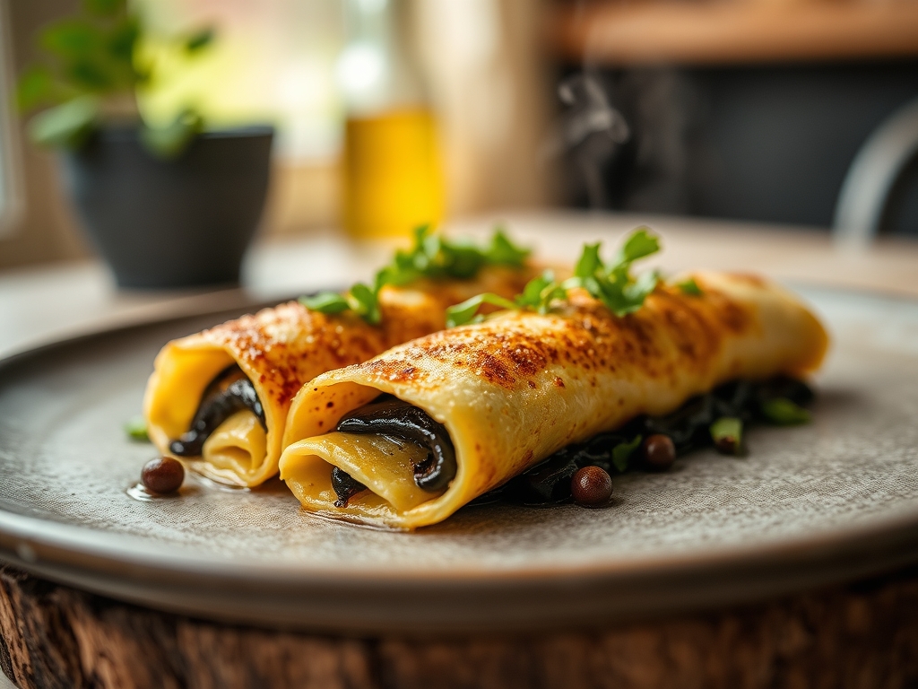Canelones de setas y trufa negra