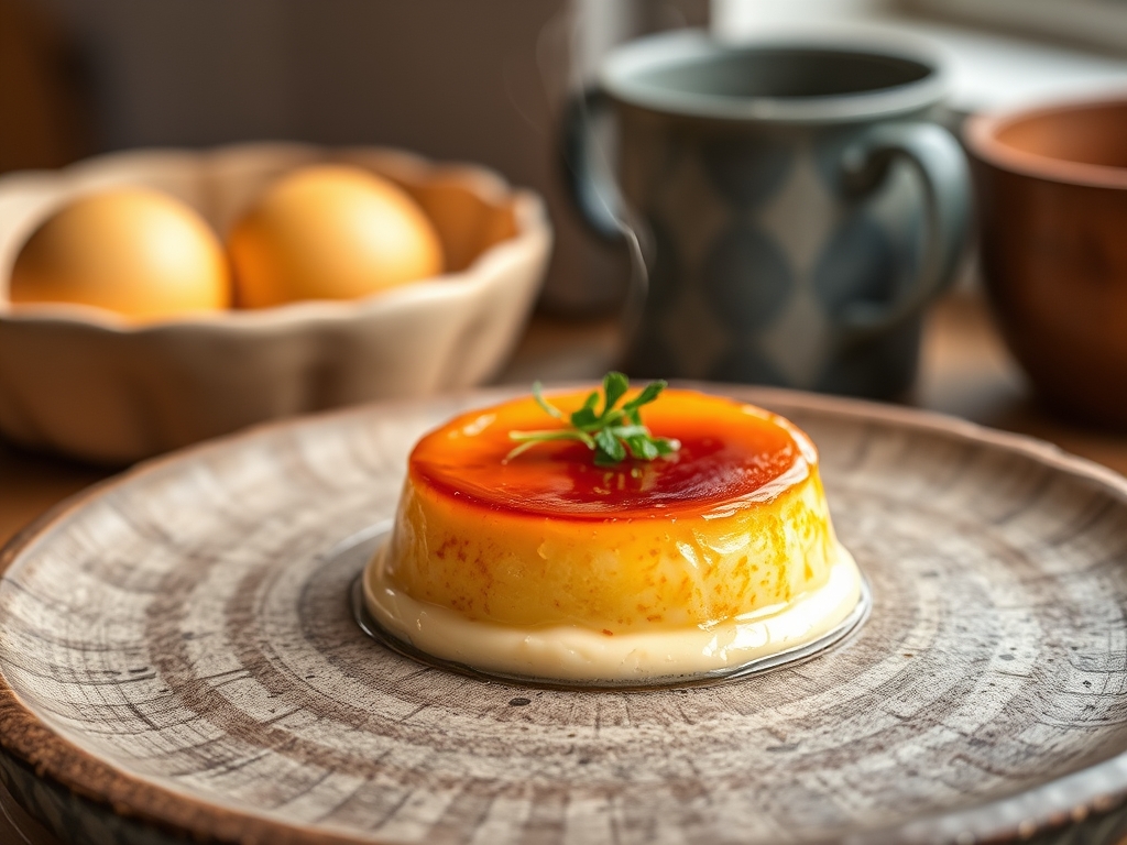 Flan de queso mascarpone denso