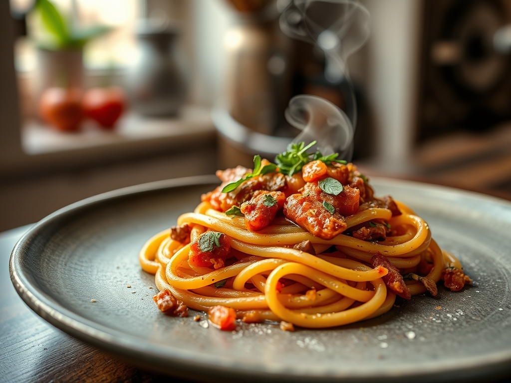 Pasta con ragú de 6 horas