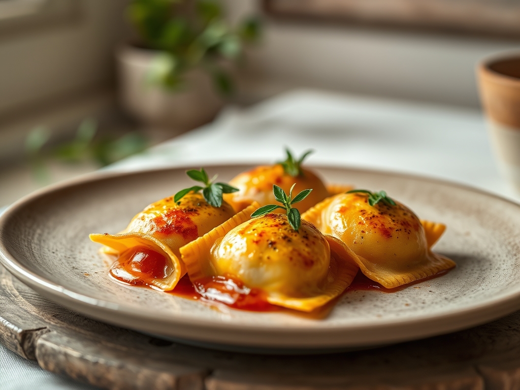 Raviolis de calabaza y salvia